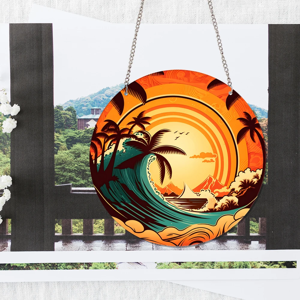 1 шт. новые витражные акриловые оконные завески с цепочкой украшение для дома