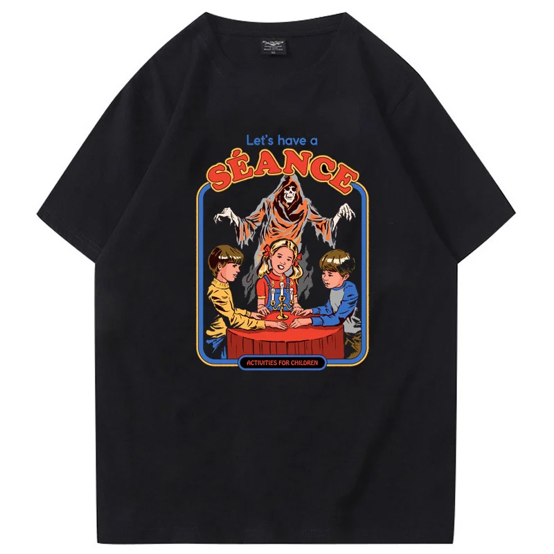 

90s Nostalgia Let Us Summon The Devil Satan Demon T-Shirt Funny Grim Evil Cartoon Tops Horror Psychedelic Tee Unisex Camisetas