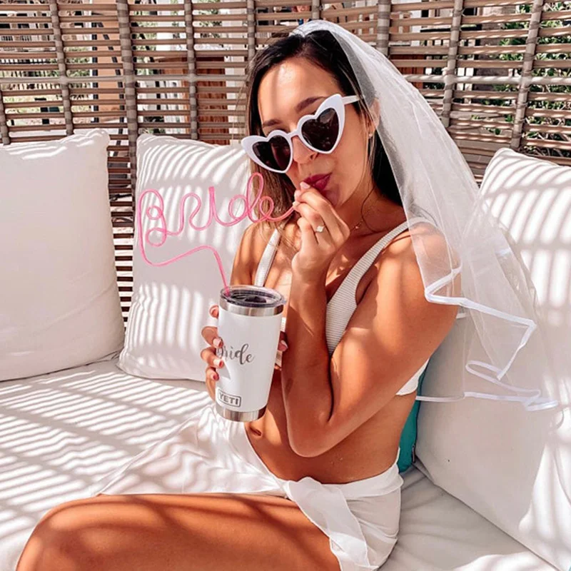 

2Pcs Bachelorette Party Bride Straw Summer Beach Pool Wedding Bridal Shower Hen Night Party Decoration Supplies Birde To Be Gift