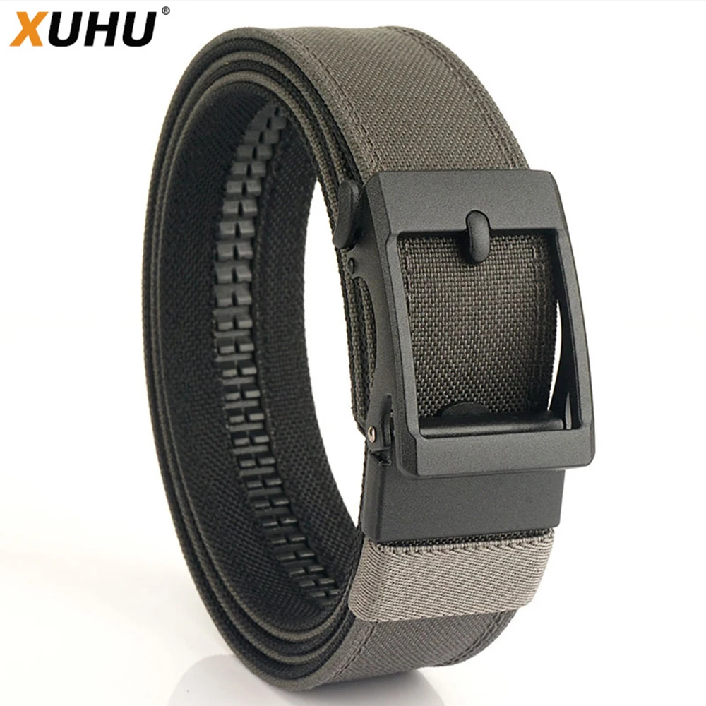 Army Style Combat Belt Quick Release Gun Hanging Tactical Belt Fashion Black Men's Canvas Military Belt Outdoor Hunting Bicycle