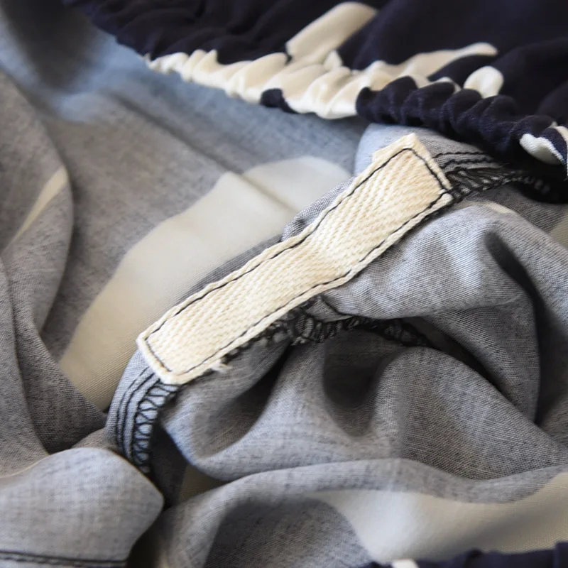 Spring and summer new ladies 100%viscose pajamas long-sleeved trousers two-piece thin print home wear ladies loose plus size set