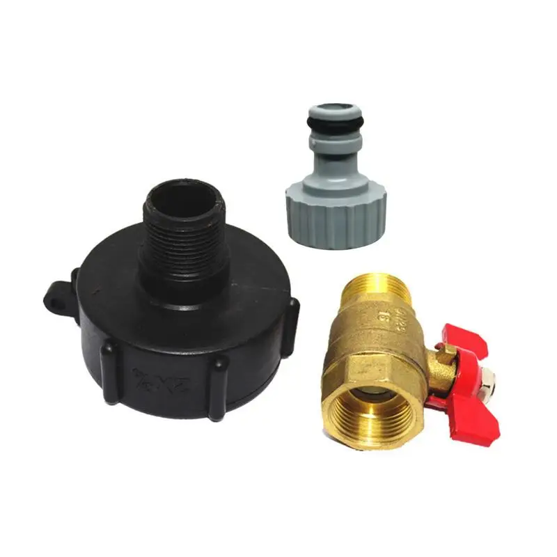 

Адаптер для крана резервуара IBC, универсальный адаптер для шланга с грубой резьбой, запорный клапан для твердой воды, быстроразъемные соеди...