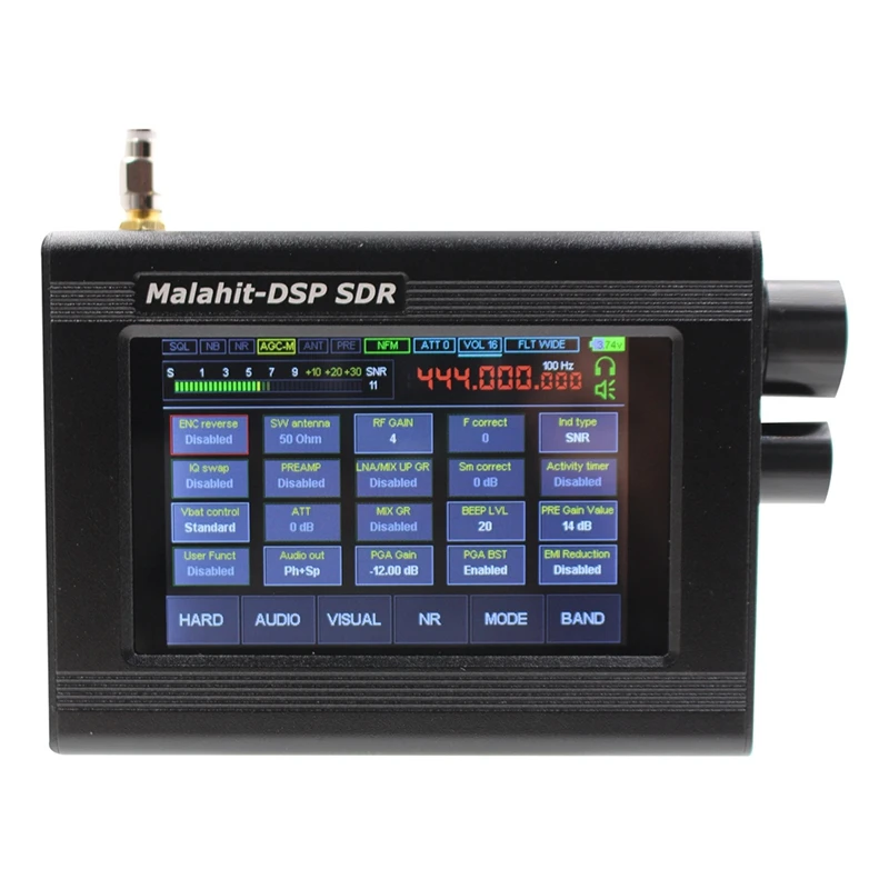 

1.10D Extended Version 3.5 Inch Touch LCD 50Khz-2Ghz Malachite DSP SDR Receiver Malahit Radio Receiver+Battery+Speaker