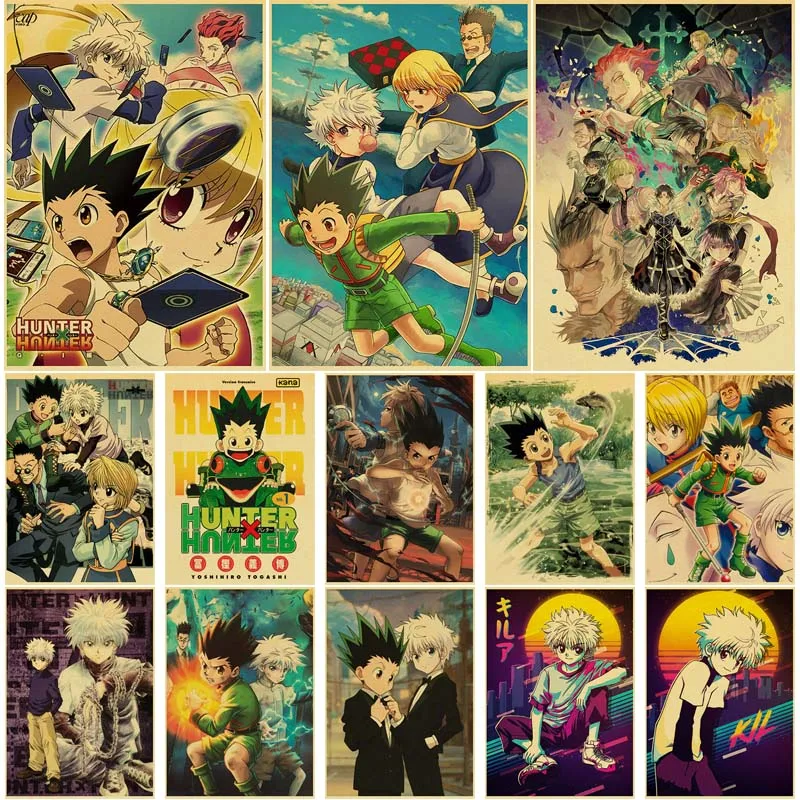 

Hunter X Hunter Poster Classic Anime Retro Poster Kraft Paper Prints Wall Art Pictures Home Decor Living Room Bar Cafe Painting