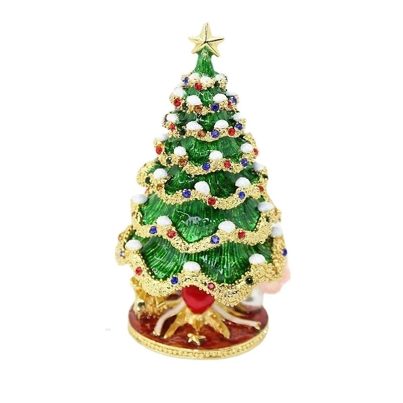 

YY Metallic Desktop Small Accessories Storage Box Love Luminous Christmas Tree Gift