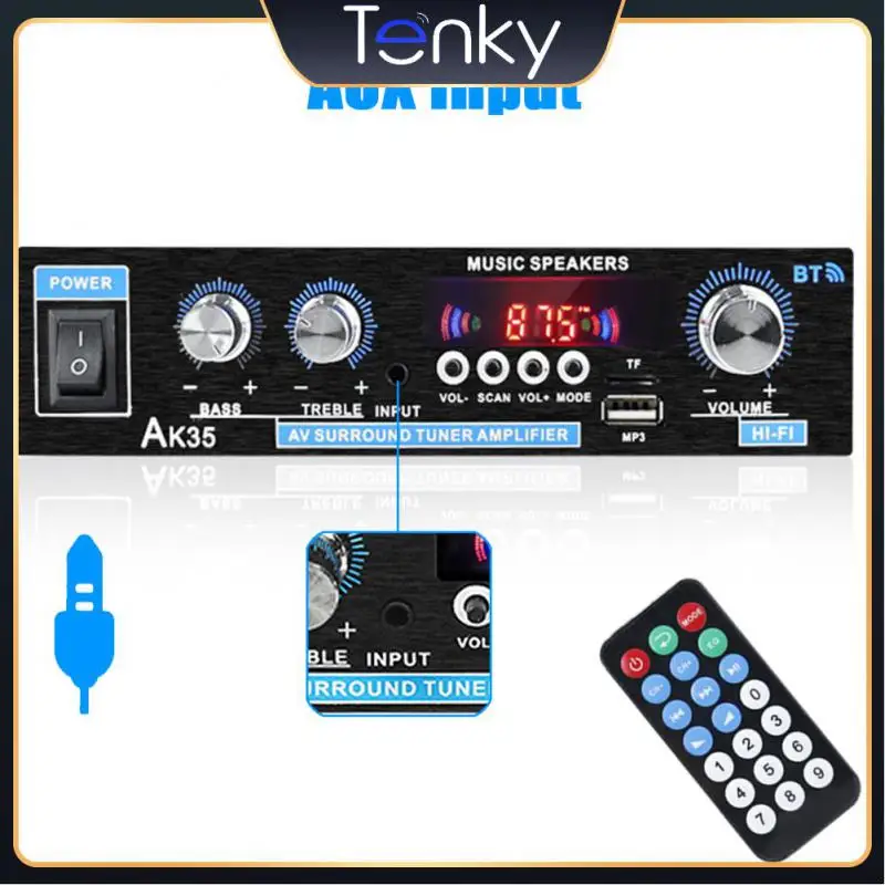 

Audio Home Theater Amplifier Low Distortion 110v-220v Digital Audio Power Amplifier Lightweight Remote Control Black