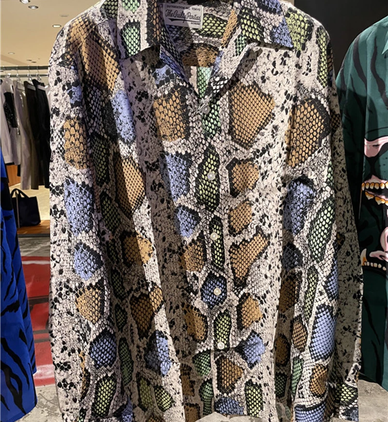 WACKO MARIA Long Sleeve Shirts Streetwear Serpentine Men Women 1:1 Shirts