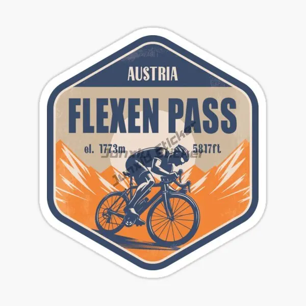 Фото Flexen Pass, Высокий горный пропуск в австрийских Альпах, 1,773 метра над уровнем моря, наклейки для езды на велосипеде и скалолазание на автомобильные наклейки №1