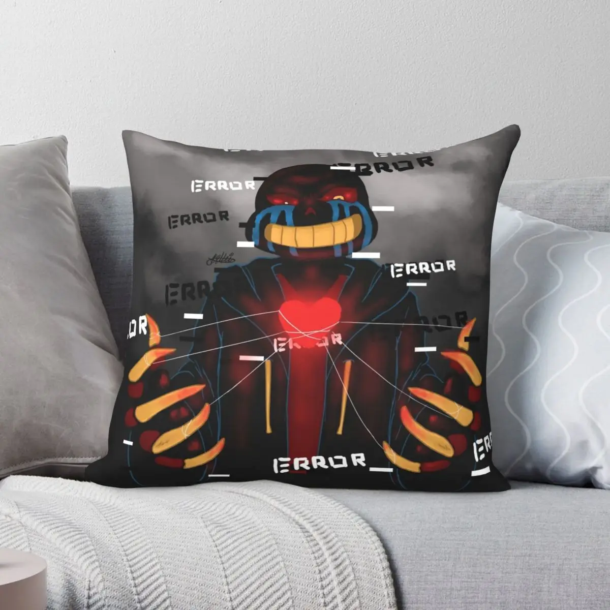 Чехол для подушки на молнии с принтом из полиэстера и льна 18 дюймов |