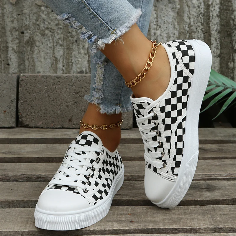 

Trend Casual Women's Canvas Platform Vulcanize Shoes 2022 Summer Fashion Comfortable Tennis Thick-soled Flattie Sneakers