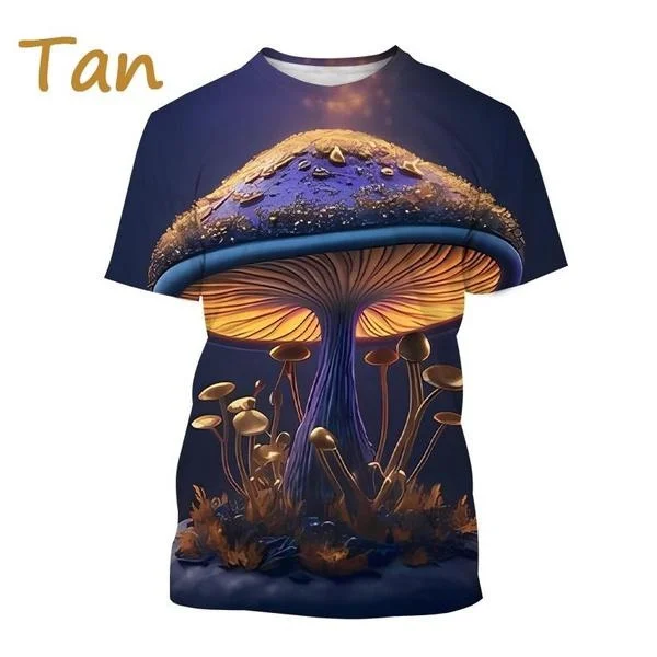 

Новинка лета 2023, индивидуальная модная Мужская/Женская Повседневная футболка с круглым вырезом и 3D-принтом в виде грибов, футболки с короткими рукавами