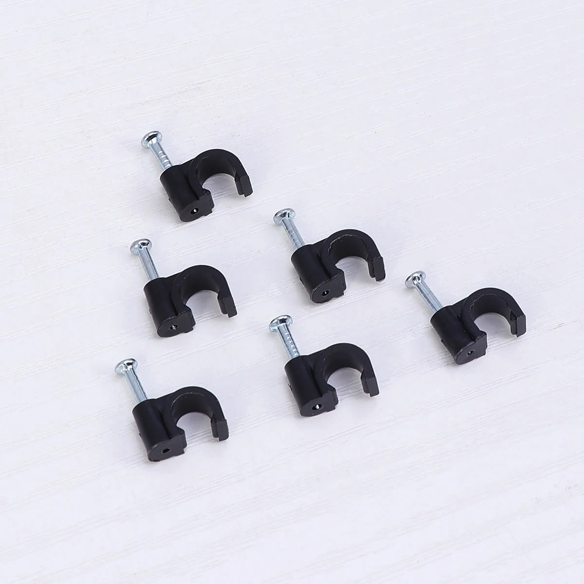 100 Pcs White Cable Clip Wire Organizer Nail Holders Wall Clips Flat Mini Winder Cord Metallic Line Clamp