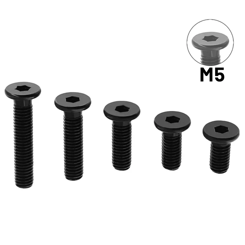 

50/100 шт. M5 низкопрофильный винт из черной углеродистой стали с шестигранной головкой и шестигранной головкой, ультратонкий сверхнизкий винт с плоской головкой и шестигранной головкой