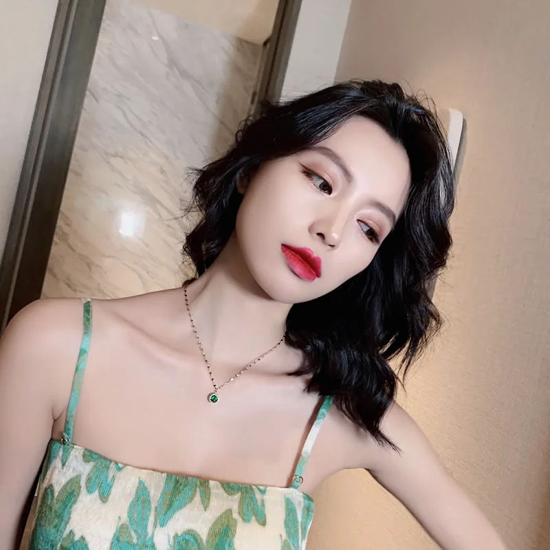 Роскошное Хрустальное круглое ожерелье с подвеской для женщин титановая римская