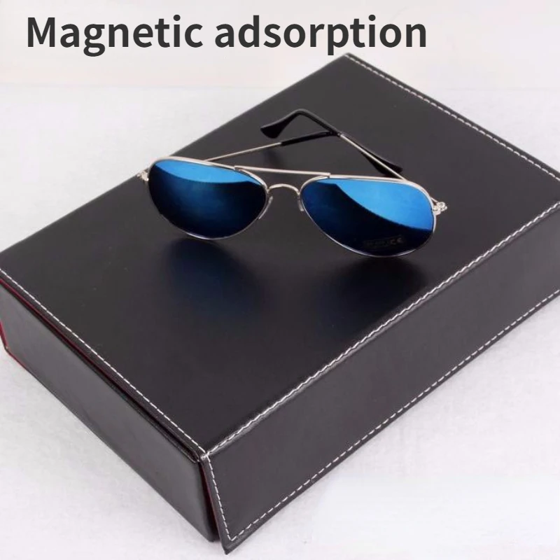 Portable Leather Glasses Box Travel Sunglasses Organizer 12 slot Eyewear Holder Storage Case Display Collection Glasses Jewelry