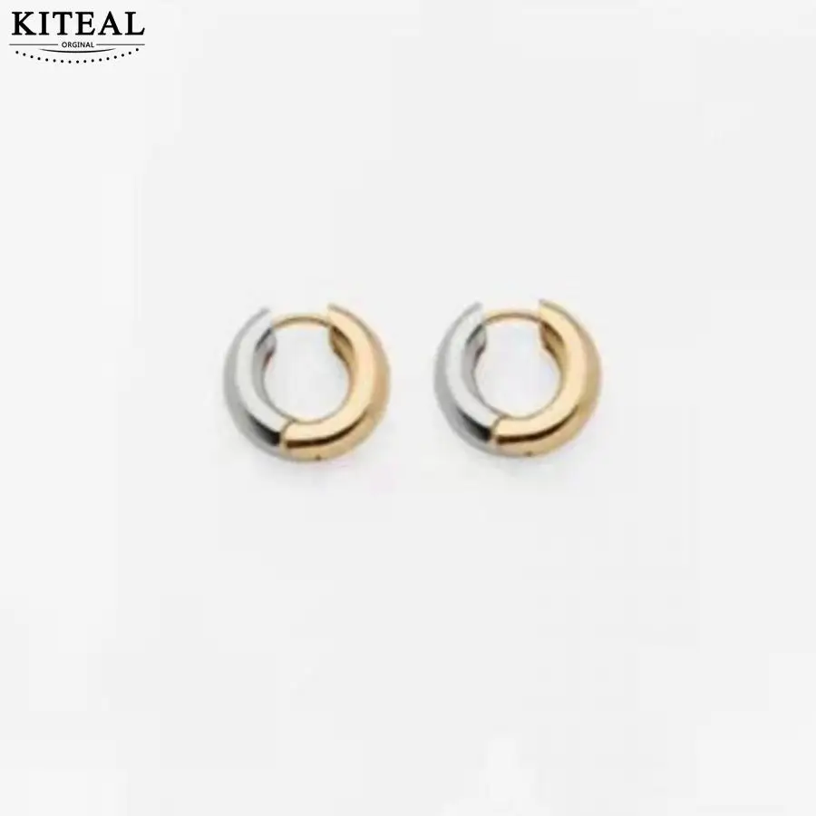 

KITEAL NEW!! Gold Plated Gentlewoman hoop earrings Gold colorblock earrings earring for women Fine Jewelry Gifts