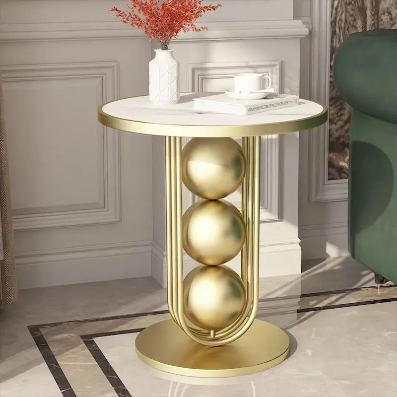 

Designer Slate Coffee Tables Living Room Furniture Modern Small Round Sofa Marble Coffee Table Creative Bedroom Bedside Tables