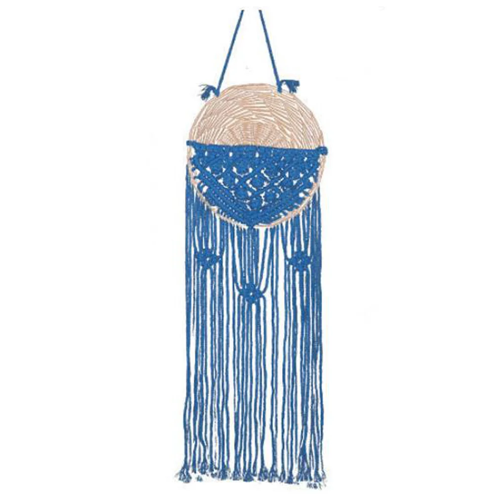 

Round Flower Pot with Tapestry,Hand-Woven Macrame Wall Hanging,Art Woven Crafts for Room/Home Decoration B