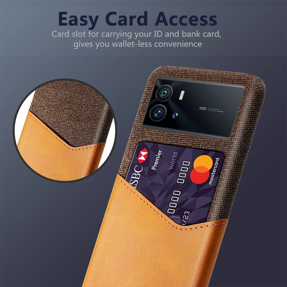 

VIVO iQOO 9 Pro Case Card Slots Phone Cover Business Funda On The For VIVO iQOO 9 (China) 9pro 6.78" Coque Capa Shell Bumper