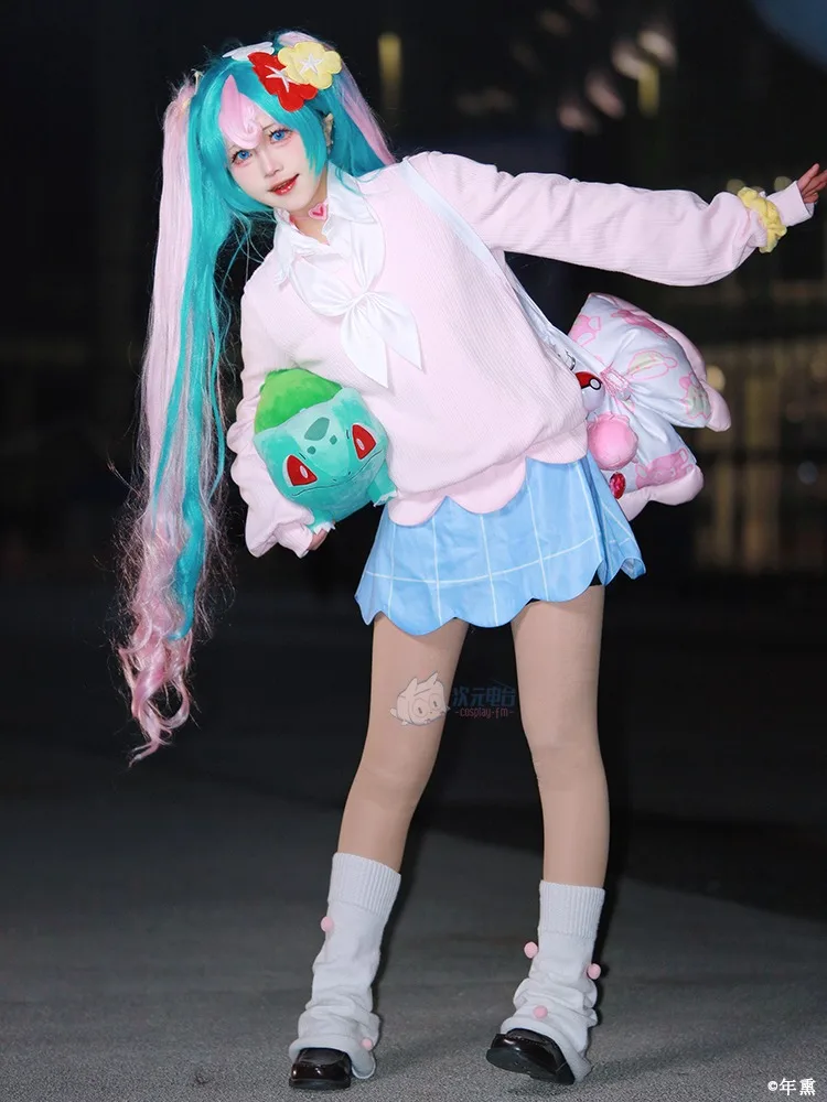 Женский костюм для косплея милая розовая школьная Униформа с сумкой костюмы на