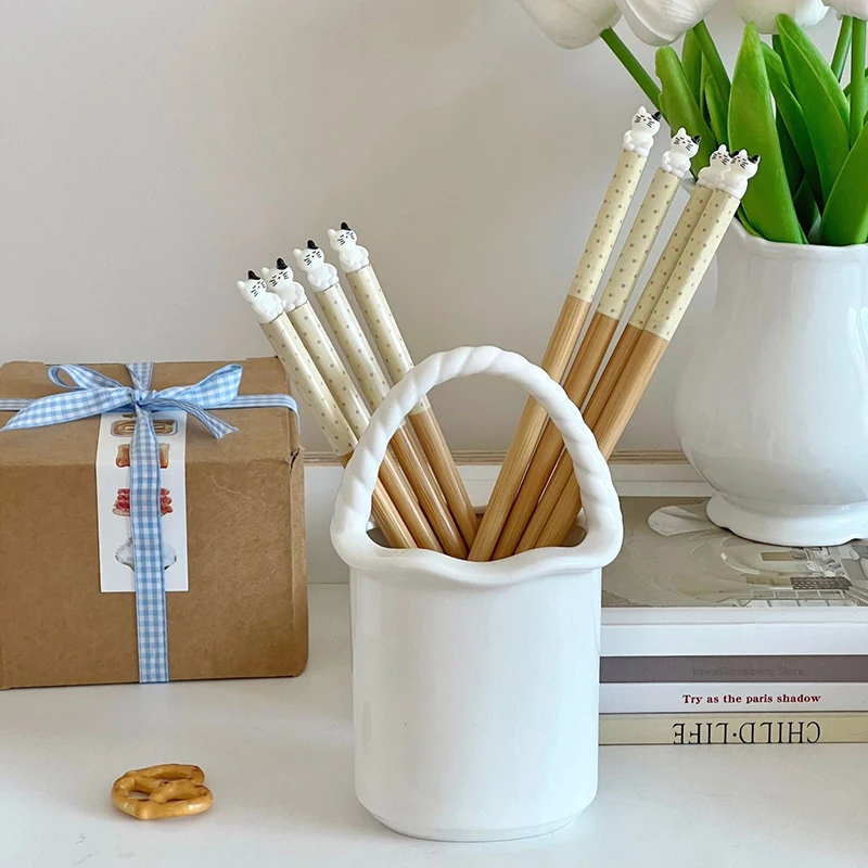 Китайские палочки для еды Kawaii Bear милые деревянные корейские японские фотообои