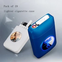 2022 new 19pcs cigarette case lighters usb rechargeable lighters windproof cigarette lighters unusual lighters mens gadgets