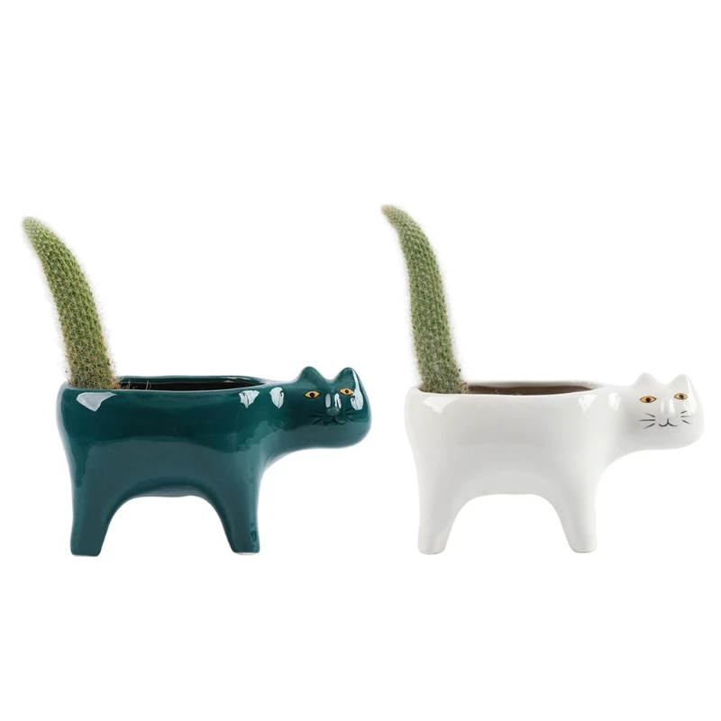 

Cartoon Flowerpot Succulent Planter with Drainage Ceramic Plant Flower Pot Garden Cactus Plants Potted Vase