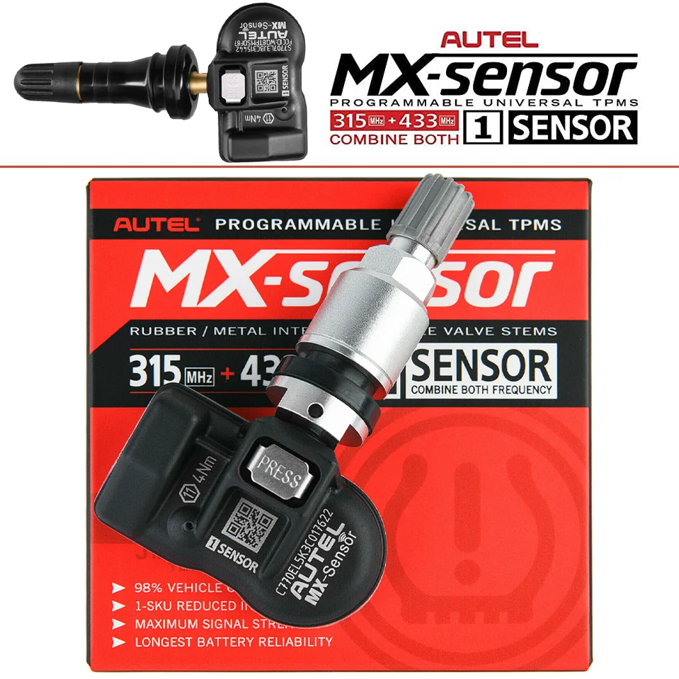 

Датчик в Шире Датчик Autel MX 433 МГц + 315 МГц 2in1MX-Sensor TPMS Инструмент для ремонта шин льный аксессуар