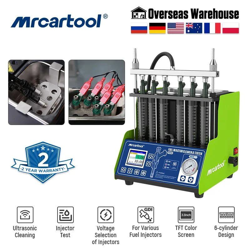 

MRCARTOOL V310 Fuel Injector Cleaner Tester Machine GDI EFI FEI Car Inspection Tool 6 Cylinders Fuel Injector Cleaner Tester
