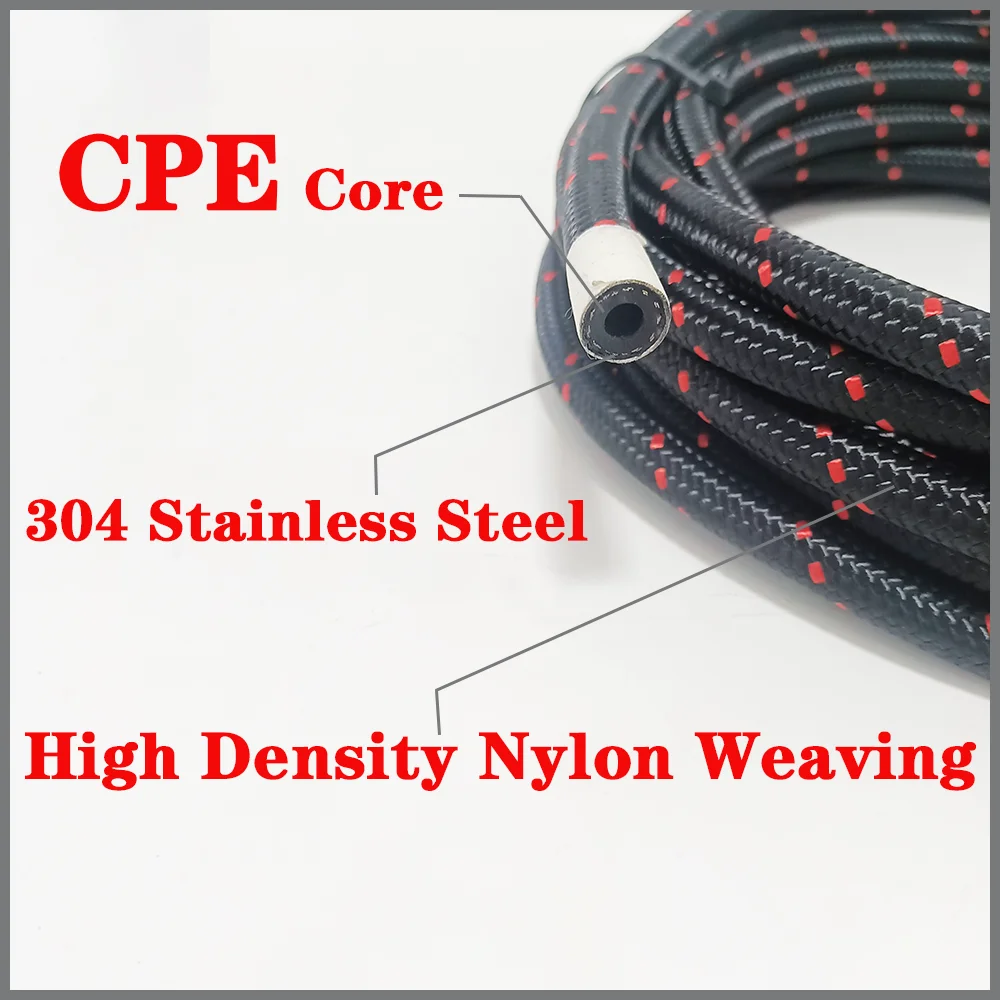 1-10 м AN4 AN6 AN8 AN10 AN12 CPE топливный шланг с нейлоновой оплеткой 0 + 45 градусов Поворотный