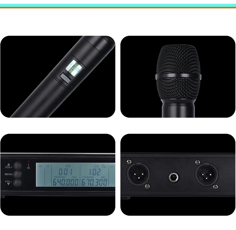 Ручной беспроводной микрофон UHF 640 ~ 690 МГц |