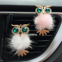 diamond fur owl car air freshener auto outlet perfume clip scent aroma car diffuser bling car accessories interior decor gifts