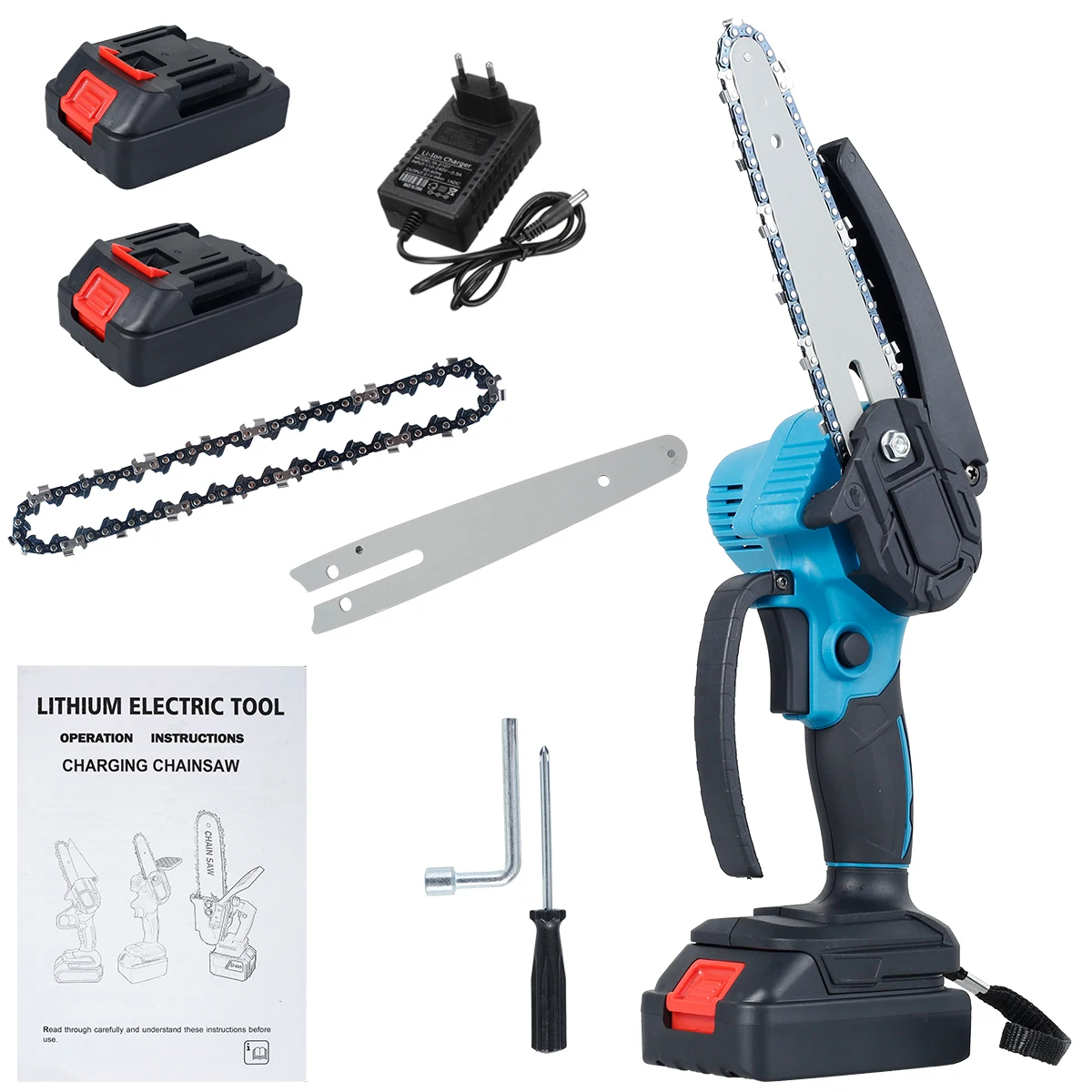 

6 Inch Brushless Electric Chain Saw Mini Chainsaw Rechargeable Wood Cutter Pruning Garden Power Tool For Makita 18V Battery