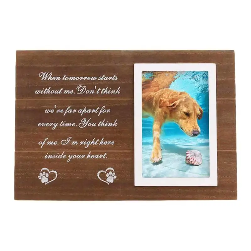 

Pet Memorial Picture Frame Wooden Pet Loss Photo Frame Photo Frame With Paw Prints And Heartfelts Poem Pet Bereavement Gift For