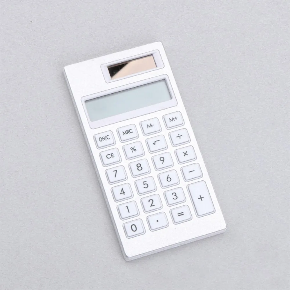 

Mini 12 Bit Mute Calculator Student Stationery Ultra Thin Small Solar Calculator School Office Electronic Creative Calculator