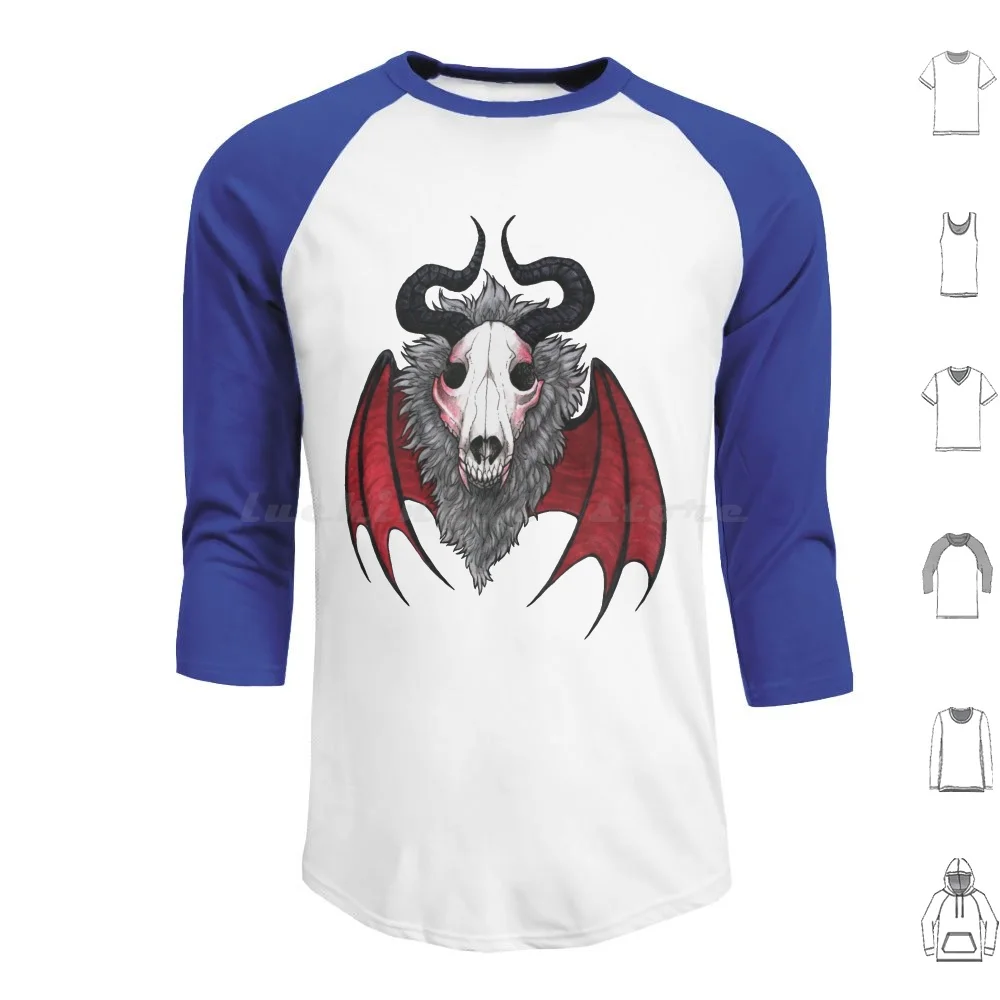 

His Judgement Hoodie cotton Long Sleeve His Judgement Wolf Dog Canine Skull Animal Skull Wolf Skull Horns Antlers Leather Fur