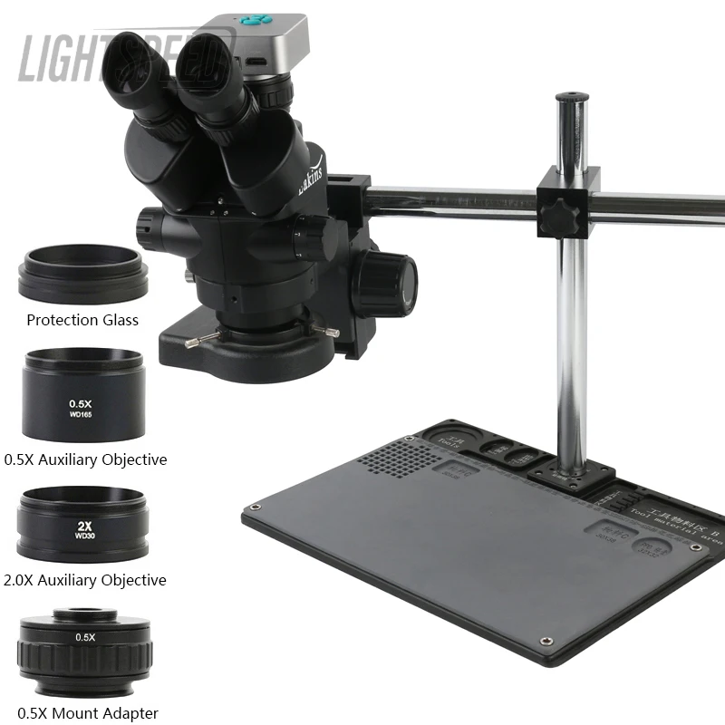 

3.5X-90X Continuous Zoom Simul-Focal Stereo Trinocular Microscope 36MP 4K 1080P HDMI USB Video Camera Digital Image Acquisition
