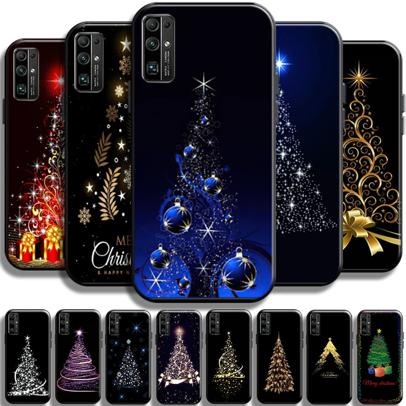 

Merry Christmas Tree Deer For Huawei Honor 30 PRO Phone Case Shell Back Cover Carcasa Coque Soft Black Funda