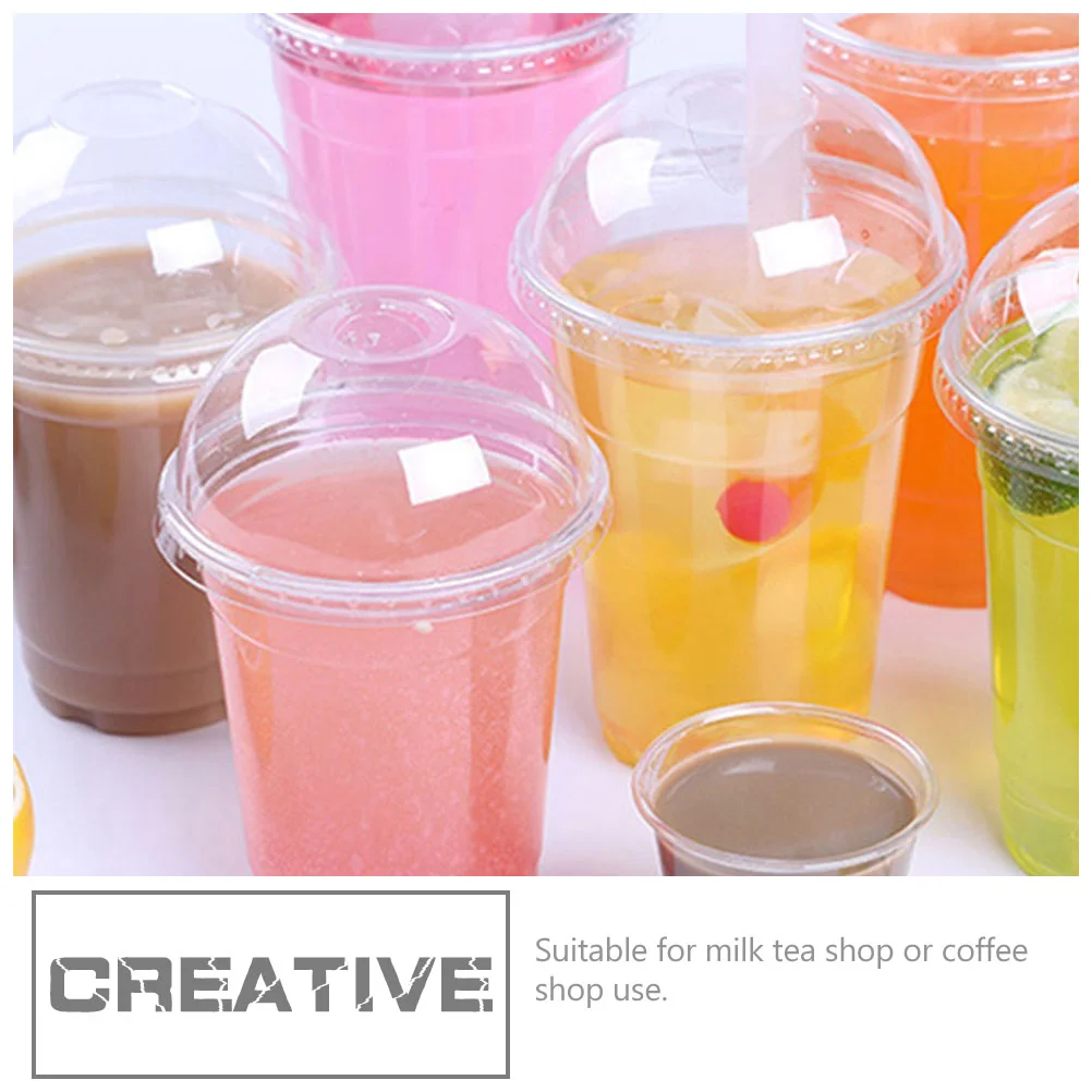 

40/50pcs 460/600ml Disposable Transparent Plastic Cups Milk Tea Juice Cold Drink Smoothie Beverage Cups With Lids
