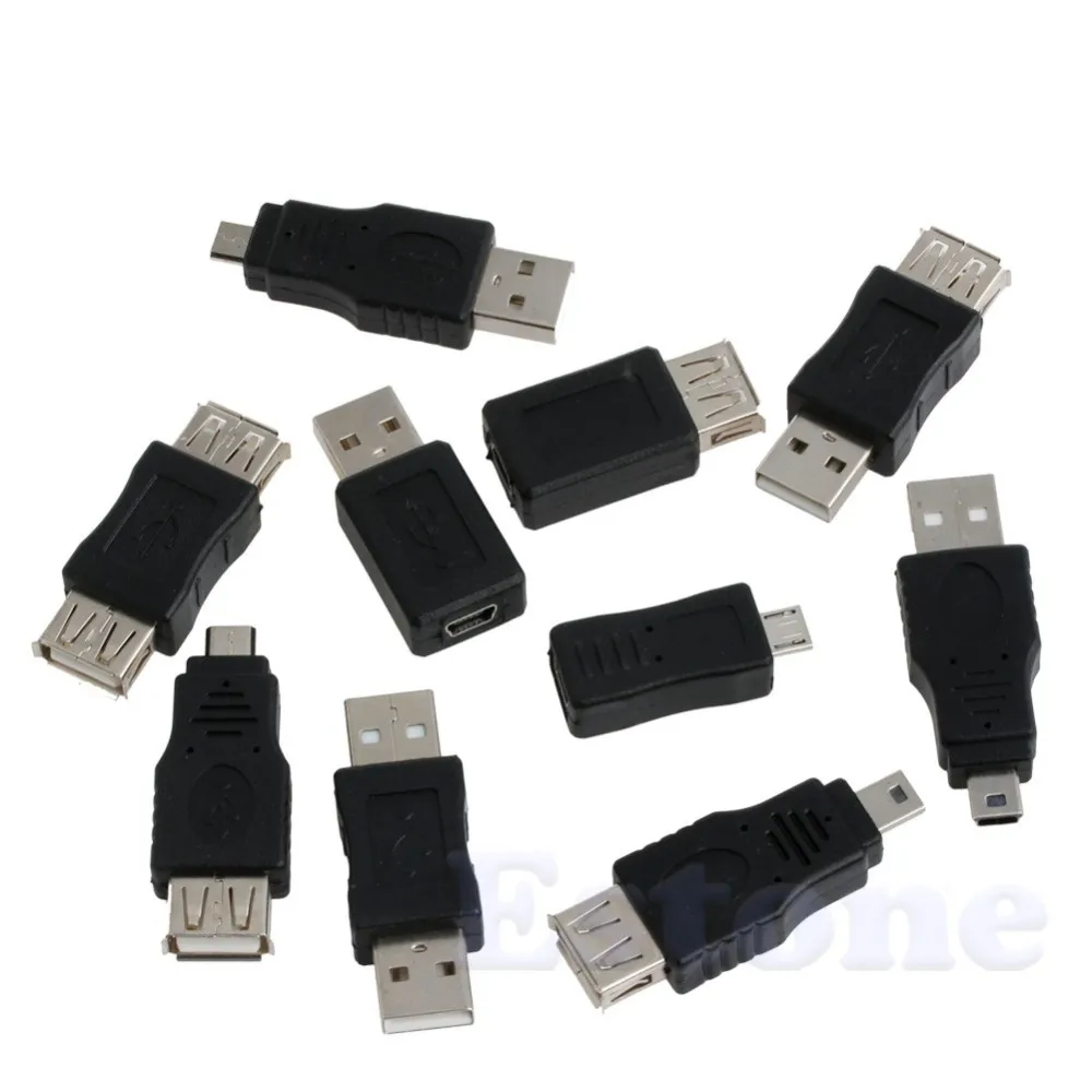 

10PCS 5 pin F/M mini Changer Converter Adapter USB Male to Female Micro USB