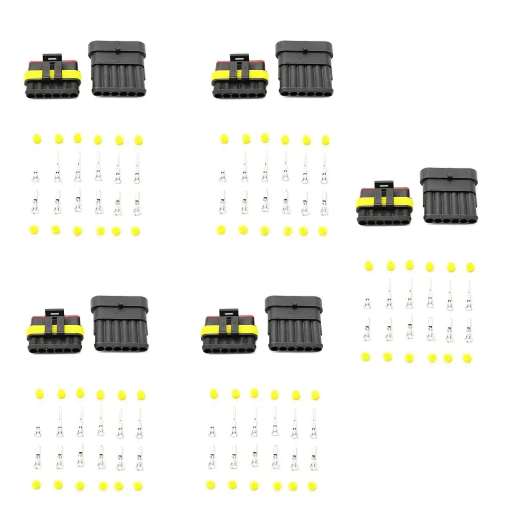 

6 Pin Way Car Waterproof Electrical Connector Plug with Wire AWG of 5