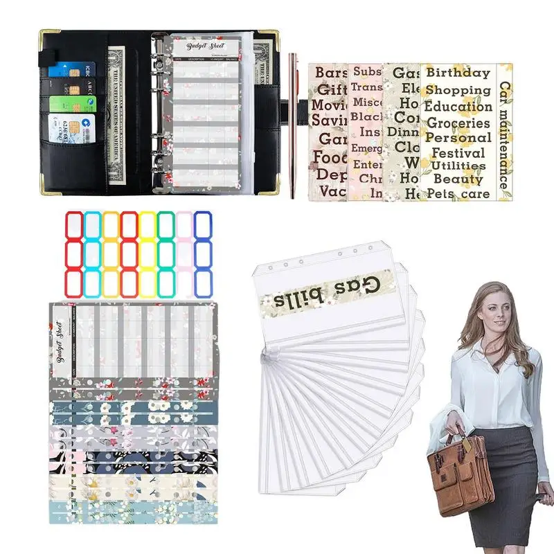 

Savings Binder Cash & Expense Envelopes Money Saving Binder With Cash Envelopes A6 Binder Wallet For Budgeting Money Organizer