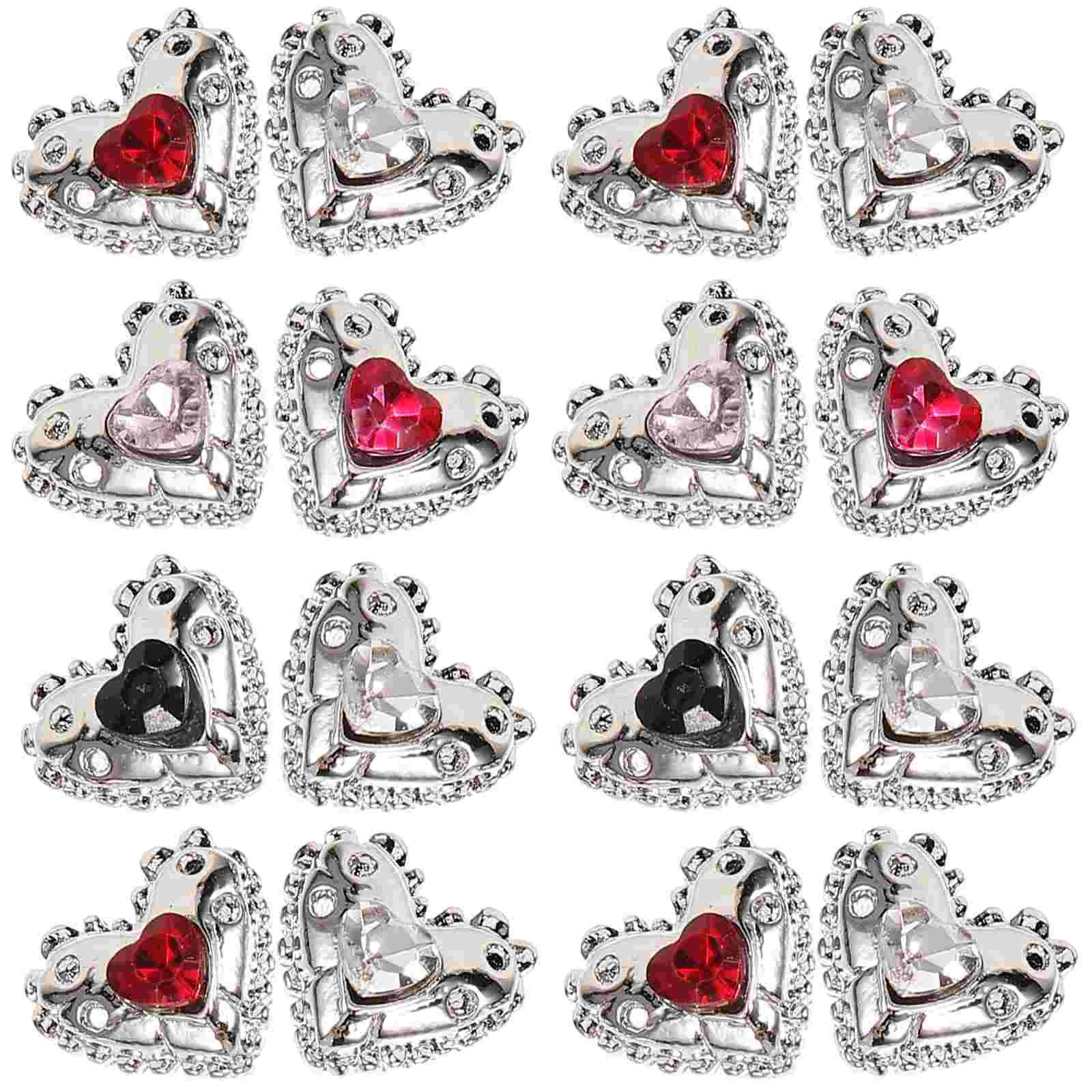 

25pcs Nail Charms Women Nail Rhinestones Heart Shaped Nail Decorations Manicure Supplies