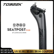 TOSEEK Carbon Seatpost 27.2/30.8/31.6mm Matte Black MTB/Road Bike Seat Post Length 400mm Seat Tube Bicycle Parts