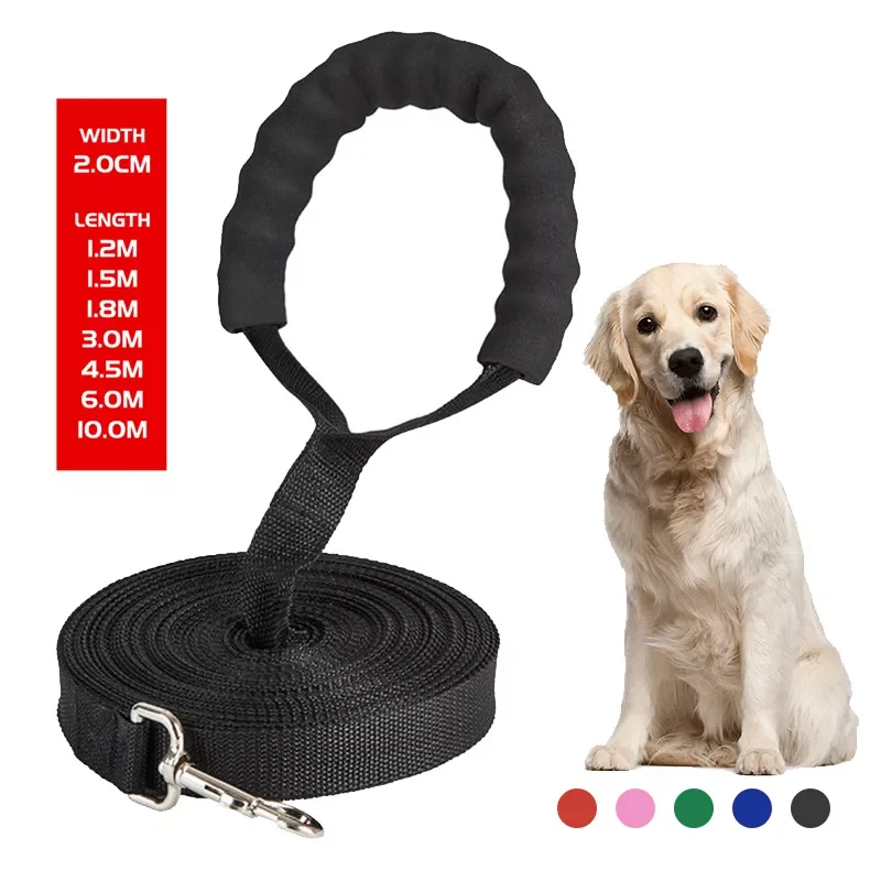 

New Long Dog Leash Rope Comfortable Sponge Handle Pet Lead Belt Outdoor Training Dog Lanyard for Small Medium Large Dogs Product