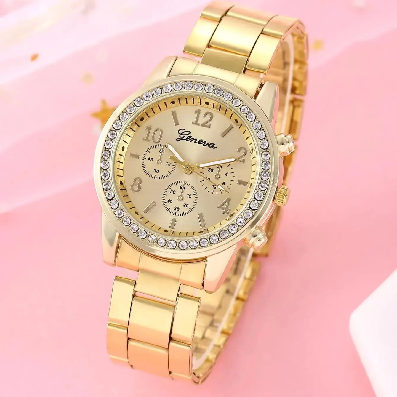 2 шт. женские кварцевые часы с тремя глазами и браслетом