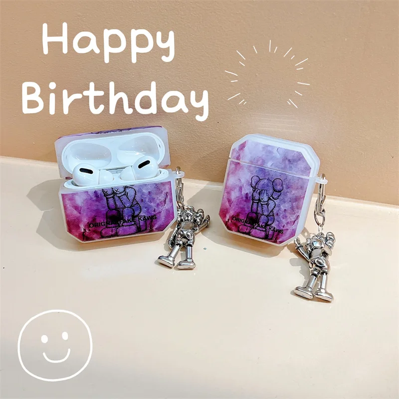 

Fashion Facepalm Figure Purple Case for Apple AirPods 1 2 3 Pro Cases Cover IPhone Bluetooth Earbuds Earphone Air Pod Pods Case