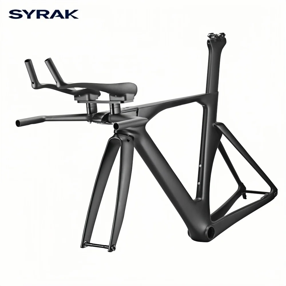 Фото SYRAK 2026 Новый T1100 Carbon TT Frame Велосипед для триатлона BB386 S M L Рама Дисковый тормоз Внутренний трос Time Trial Велосипедная рама №1