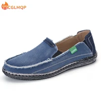 2022 summer new mens denim canvas shoes lightwight breathable beach shoes fashion casual slip on soft flat loafers big size hot