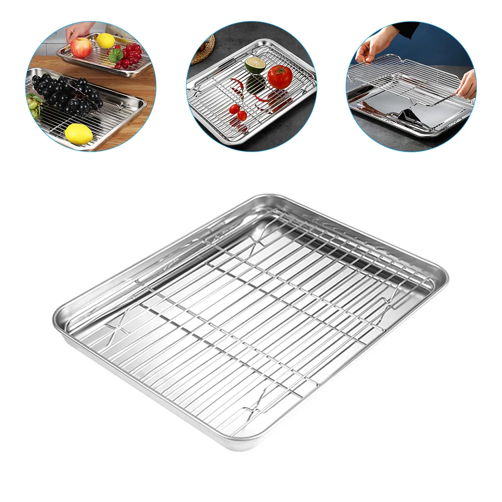 

Rack Pan Cooling Bbq Tray Plate Cookies Roasting Baking Racks Cake Grill Oven Cool Wiresmall Drup Oil Steak Bacon Grilling